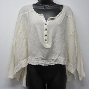 Free People Benedict Canyon Henley Flowy Top Tunic Hi Low Boho sz XS READ ⭐